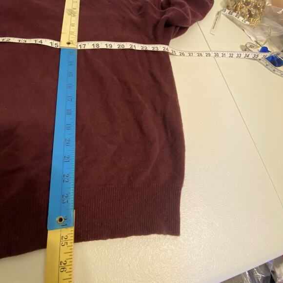 Saks Fifth Avenue Sweater Mens XL 100% Cashmere 1/4 Zip Pullover Luxury Preppy - Picture 3 of 7